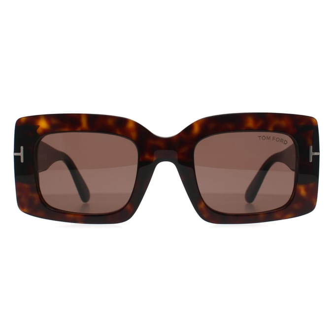 Tom Ford Brigitta FT1188 52E glanzend donker havana lichtbruin zonnebril