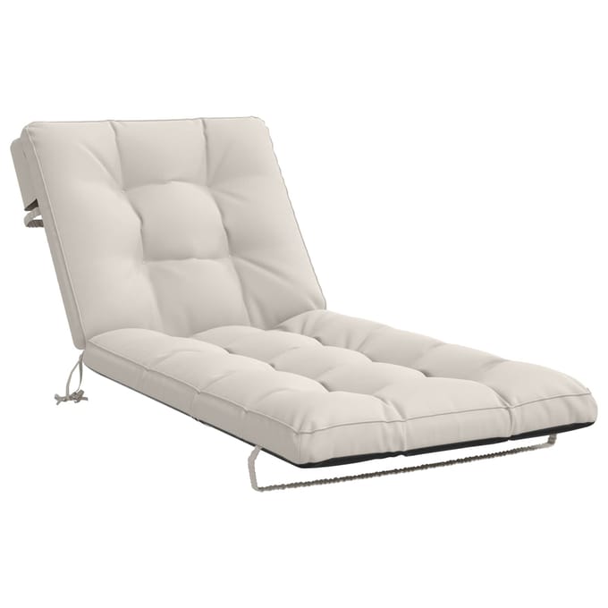 vidaXL - Ligstoel - Kussen - VIANEN - 100% - Polyester - Wit - 200 - x - 90 - x - 8 - cm