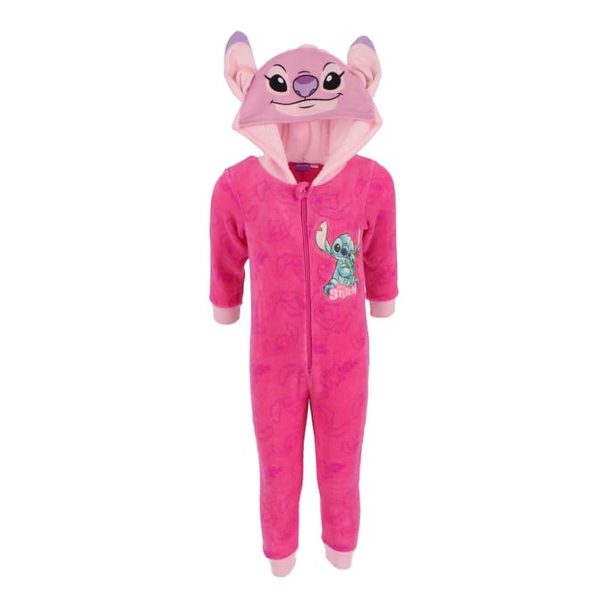 Lilo & Stitch Onesie - Maat 146/152 - Polyester - Pyjama - Roze