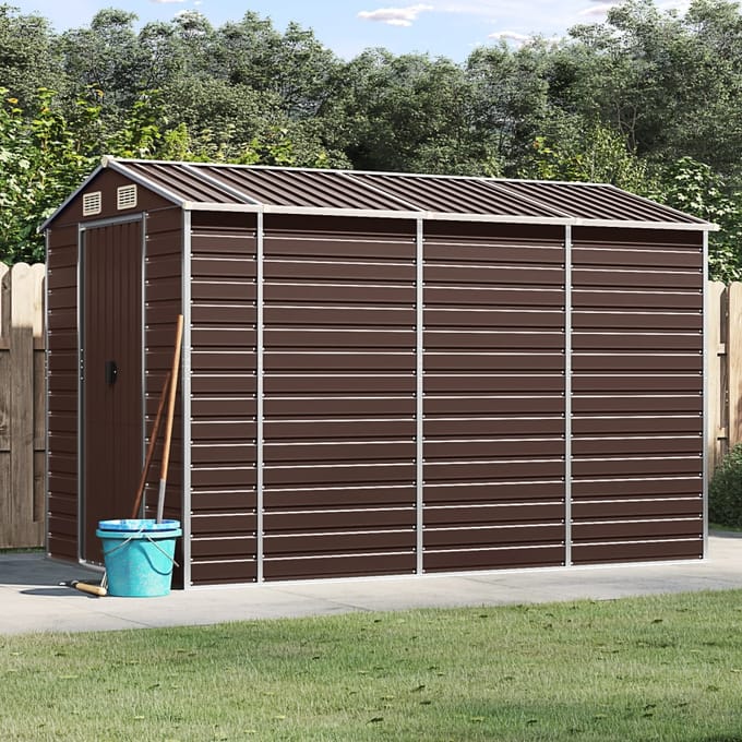 vidaXL - Tuinhuis - Bruin - 191x300x198 - cm - Gegalvaniseerd - Staal