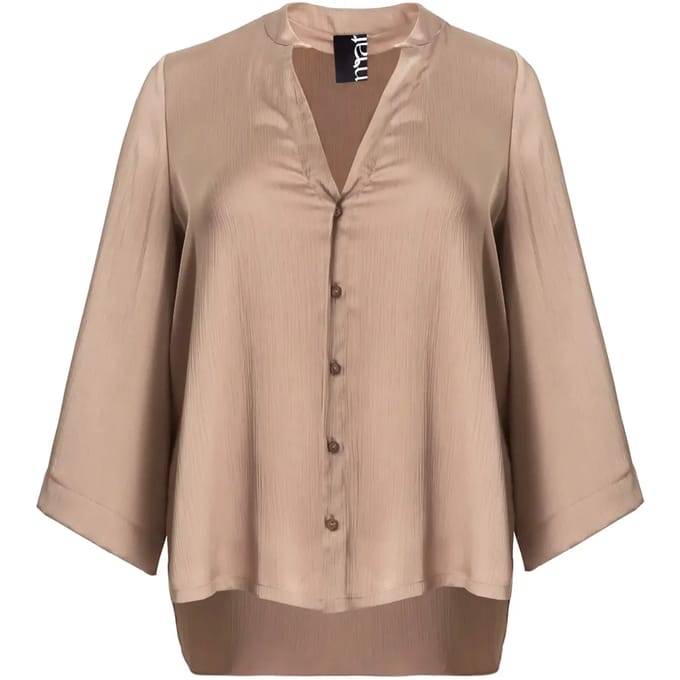 Satijnen lange mouwen blouse voor dames Mat Fashion
