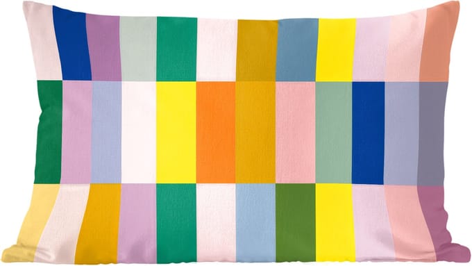 Sierkussens - Kussentjes Woonkamer - 60x40 cm - Stroken - Blauw - Patroon - Abstract