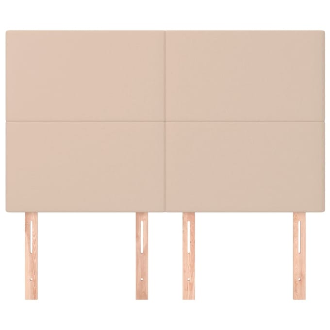 vidaXL - Hoofdbord - cappuccino - 144x5x118/128 - cm - Kunstleer