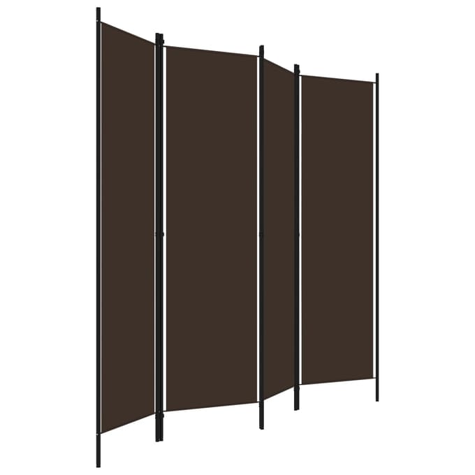 vidaXL - Kamerscherm - met - 4 - panelen - 200x180 - cm - bruin