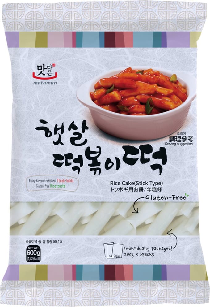 Matamun Tteokbokki (Rijstcake sticks) Naturel 12 x 600 g