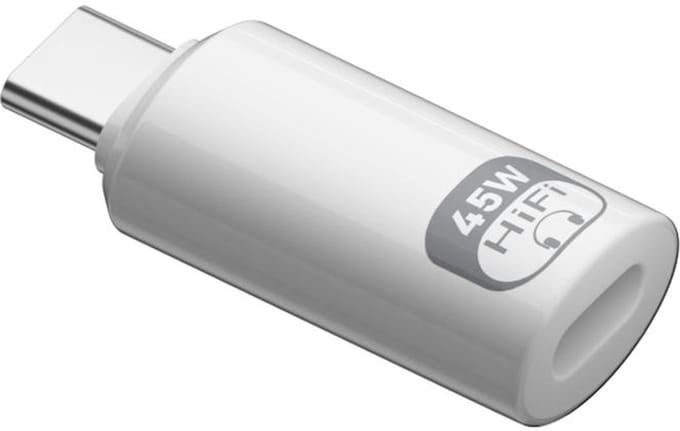 8-Pin naar USB-C Adapter - 45W PD Snelladen, Data, Audio en Bellen - geschikt voor Lightning - wit