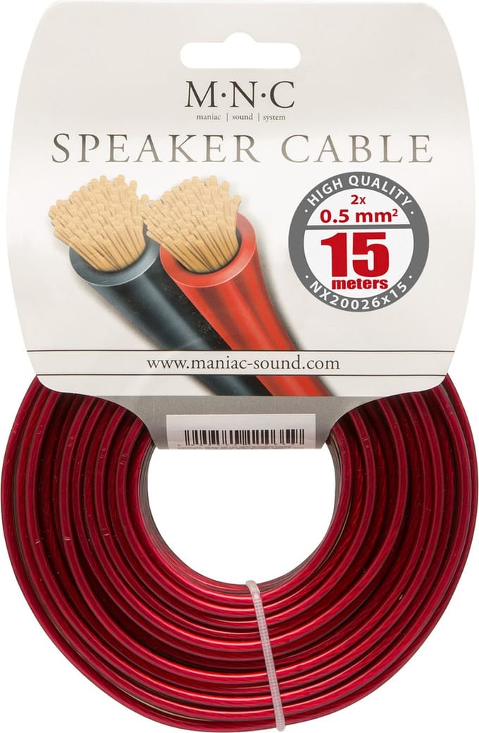 Luidsprekerkabel - Speakerkabel - Audiokabel 15m - 15 meter - 2 x 0,5 mm² - NX20026X15