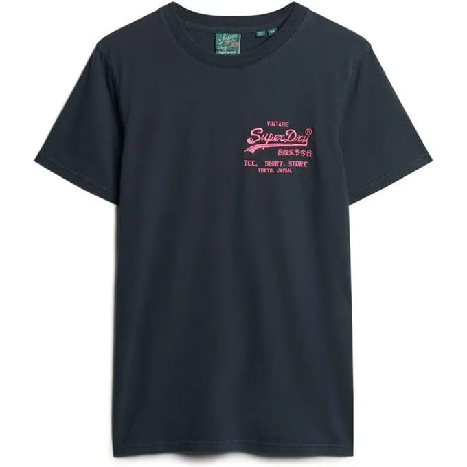 T-shirt met fluorescerend logo Superdry Vintage