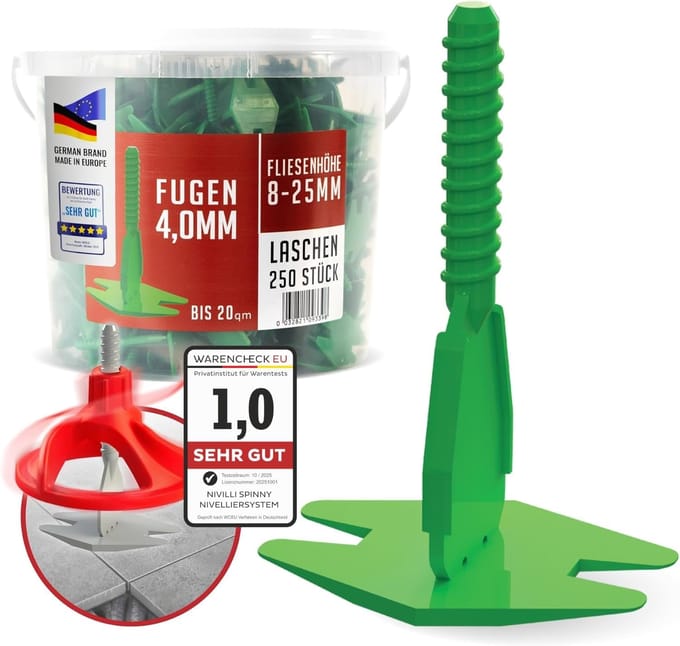 250x Tegel Levelling Systeem - 4mm Voeg - 8-25mm Dikte - Merkloos