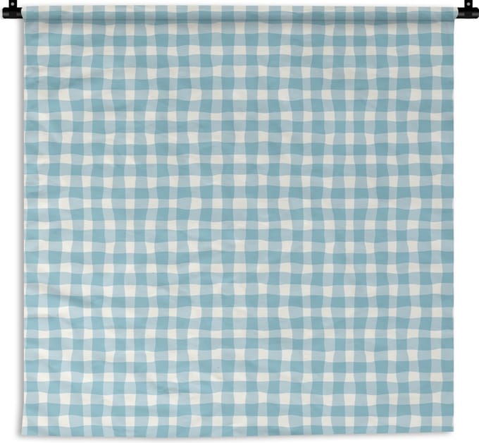 Wandkleed - Wanddoek - Pastel - Blauw - Patronen - 120x120 cm - Wandtapijt