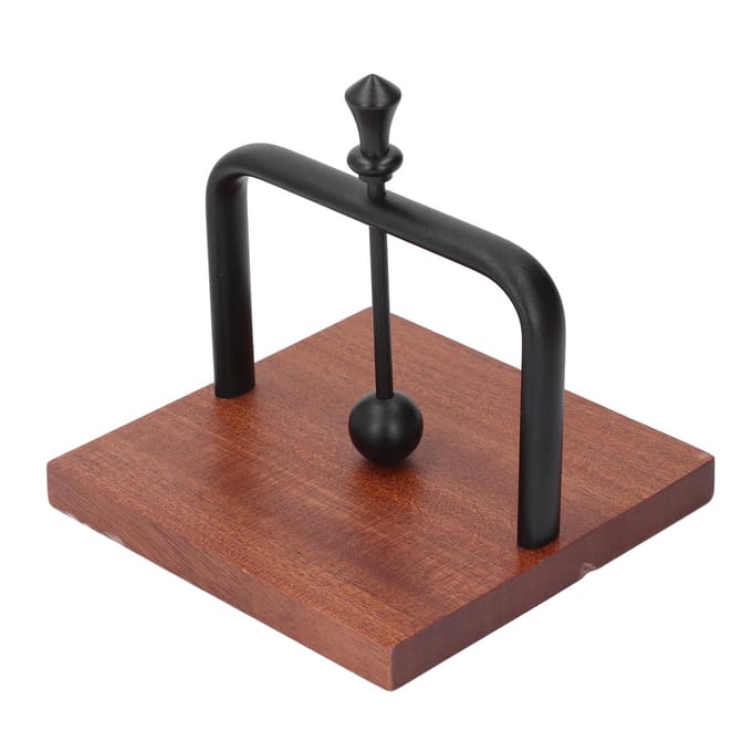 Tafel Servethouder met Hefbal Massief Houten Basis Metalen Rek Servetdispenser voor Thuis zwart