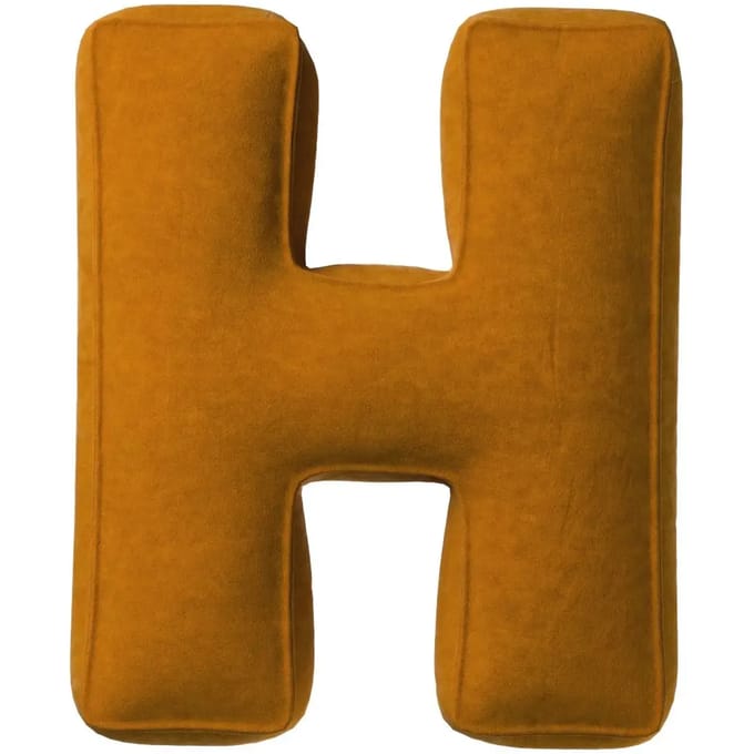Kussen letter h Yellow Tipi Posh Velvet