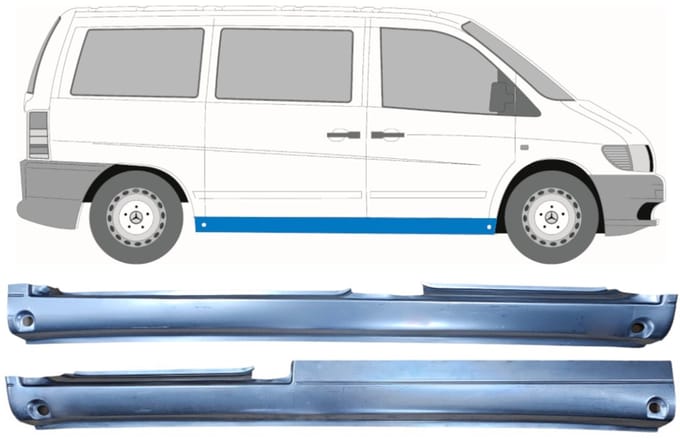 Volledige dorpel voor Mercedes Vito I W638 1996-2003 / Links + Rechts / Set