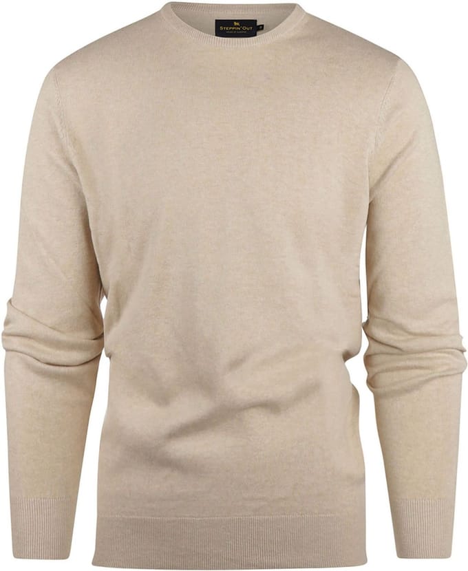 Steppin' Out Trui Cotton Cashmere Sand - Maat XXL - Heren - Pullovers