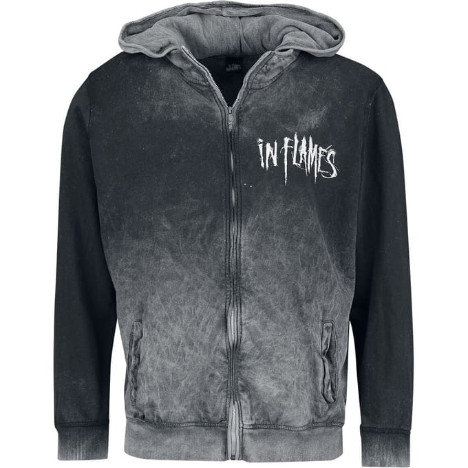 In Flames Vest met capuchon - Jester Head - S tot M - voor Mannen - grijs