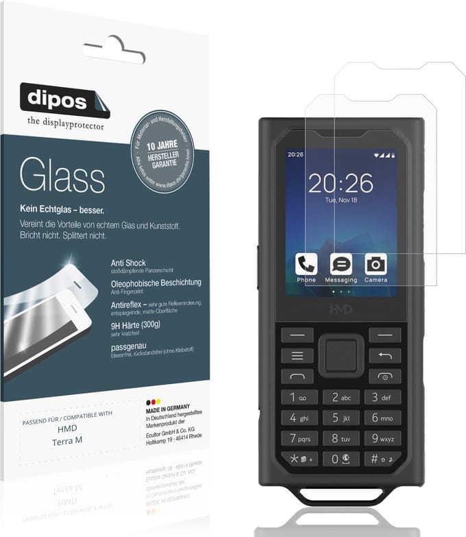 dipos – 2x Matte Pantserfolie geschikt voor HMD Terra M | 9H Screenprotector