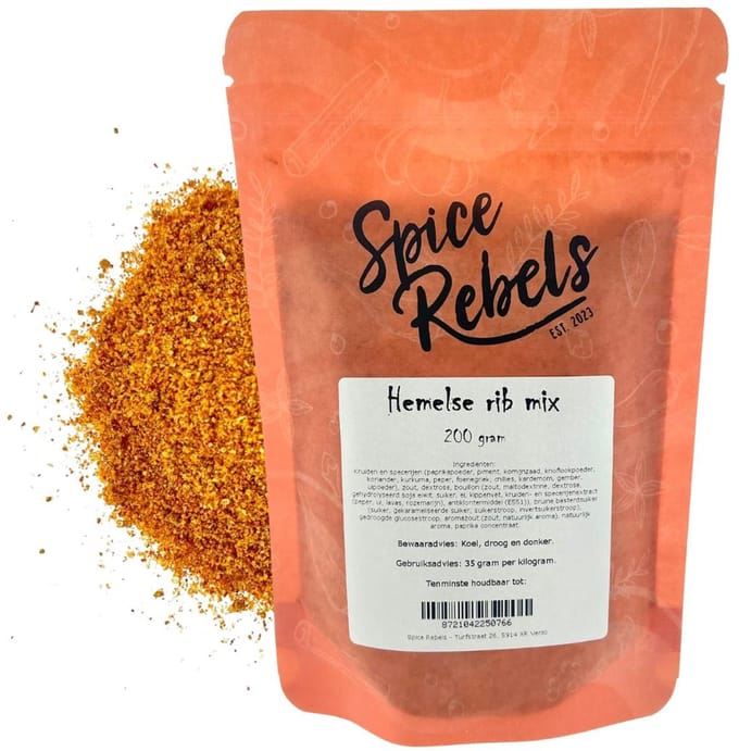 Spice Rebels - Hemelse rib mix - zak 200 gram - sparerib kruidenmix