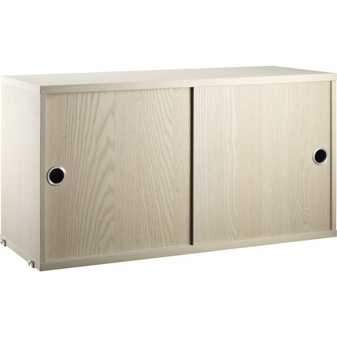 String Furniture - Kast met schuifdeuren - Essen - Diepte 30 cm - beige