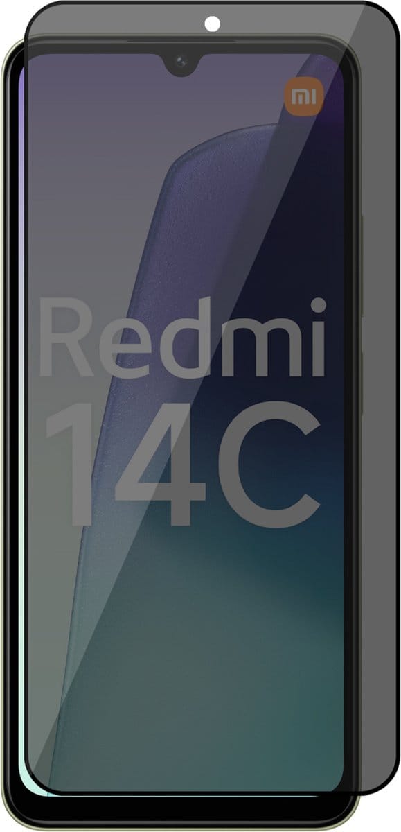 Privacy Screenprotector geschikt voor Xiaomi Redmi 14C / Redmi A4 / Redmi A5 / Poco C75 - Volledig Dekkend Glas Screen Protector
