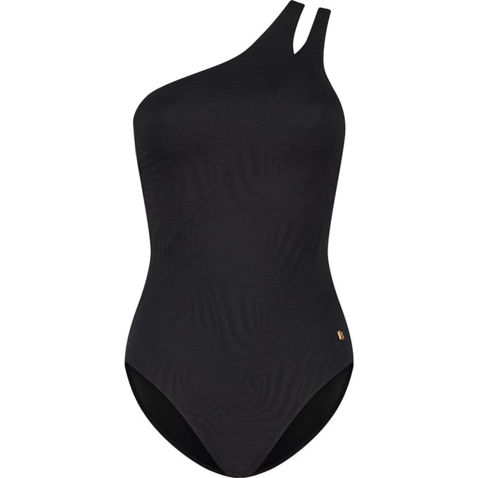 Beachlife - Maat 36 (Cupmaat D) - Black Swirl Dames Badpak