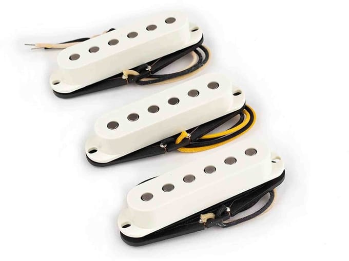Lollar 10-202-11514 Set Van Drie Sixty Four S Single Coil Pickups - hals / midden / brug, flat poles, parchment