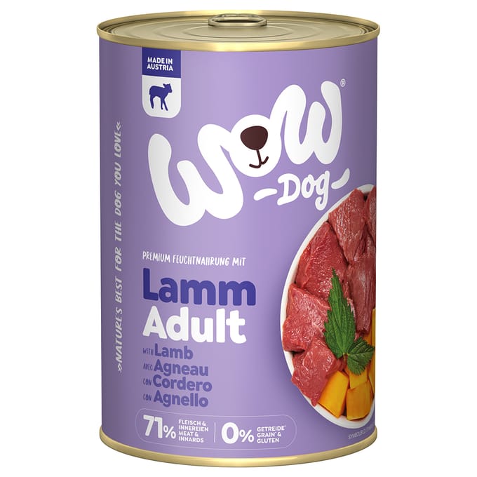 WOW Graanvrij natvoer Adult Lam 6 x 400 gram - Hond