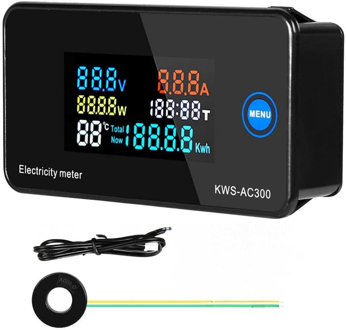 Digitale Voltmeter Stroommeter 6-in-1 - Multifunctionele Tester AC 50-300V 0-100A LED-Display