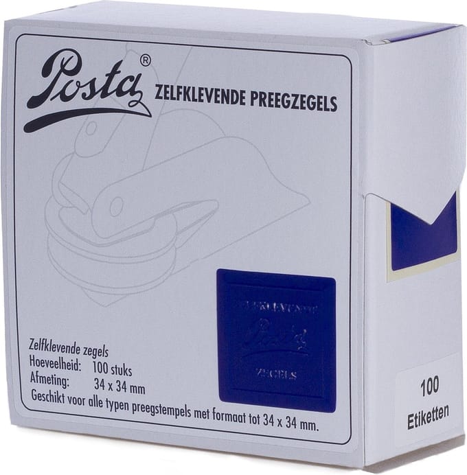 Zegeletiketten | blauw | 34x34mm