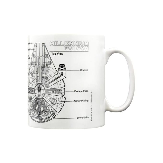 Star Wars Millennium Falcon Sketch Mug One Size wit/zwart