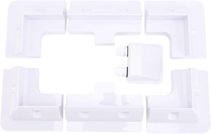 Zonnepaneel Montageset - Hoekdakbeugels Set - Energie Opwekken - Robuuste ABS Constructie - 34 x 26 x 10 cm - Wit