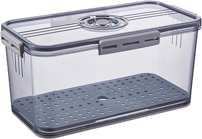 Broodbak - Broodtrommel - Brood Vers Houden - Luchtklep - 34.5 cm - Grijs