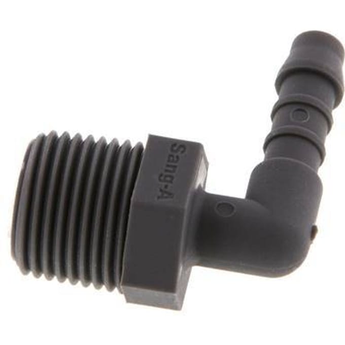 6 mm & R3/8'' PA 6 L-Slangpilaar Met Buitendraad [10 Stuks]