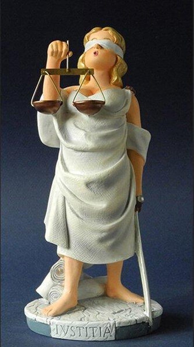 Vrouwe Justitia Beeld – 20 cm – Humoristisch Standbeeld – Profisti
