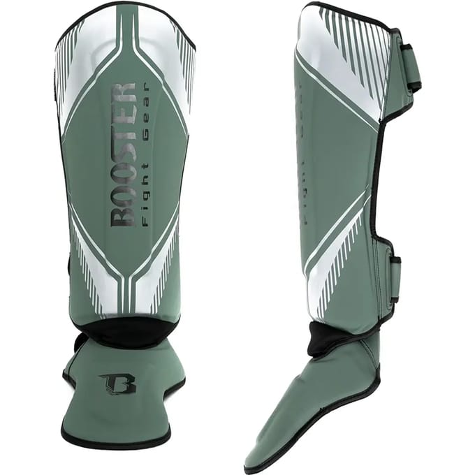 Booster Kickboks Scheenbeschermers Bangkok - Groen/Zilver Maat M