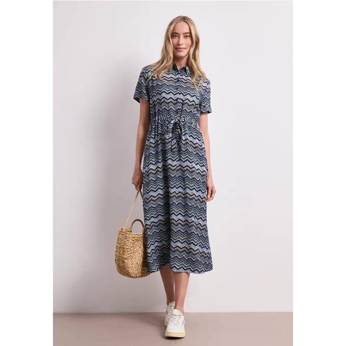 Midi-jurk met zigzagpatroon