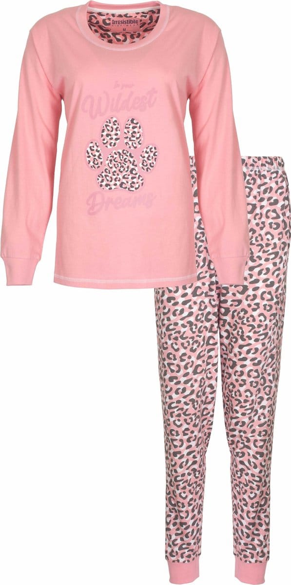 Irresistible Dames Pyjama - Lange Mouwen - Licht Roze - Maat M