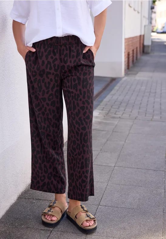 Mid Waist Culotte met luipaardprint