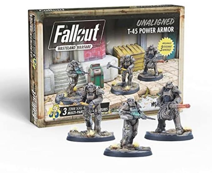 T-45 Power Armour Miniatures voor Fallout Wasteland Warfare