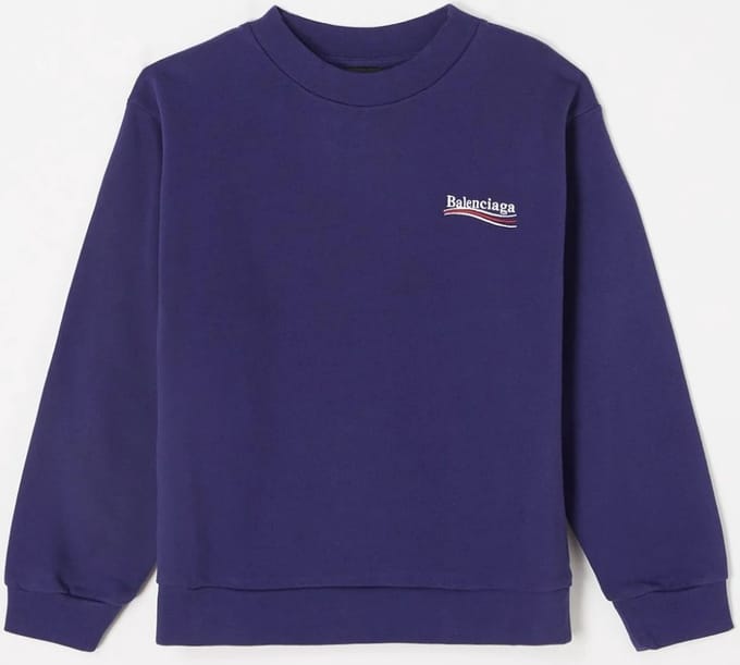Balenciaga Campaign sweater met logoborduring - Blauw/Paars - Maat 116