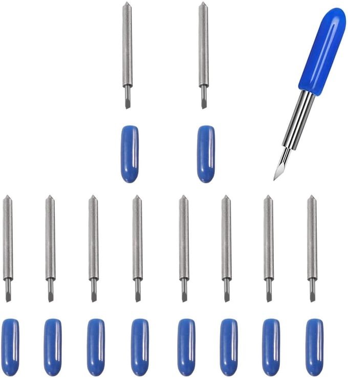 Allecto - Blade Vinyl Cutter - Snijbladen Vervanging - 60 Graden - Blauw - Geschikt voor Plotters - 10 Stuks