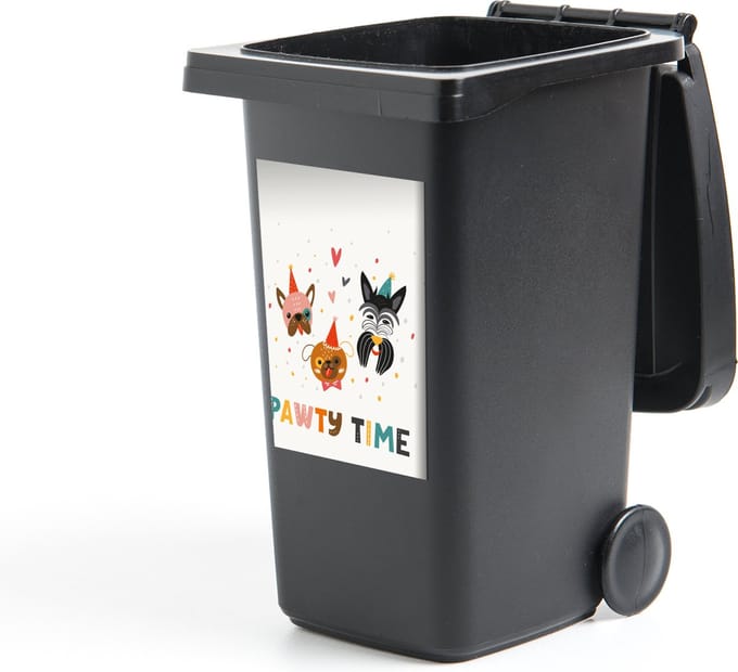 Container sticker Quotes - Spreuken - Pawty time - Honden - 40x60 cm - Kliko sticker