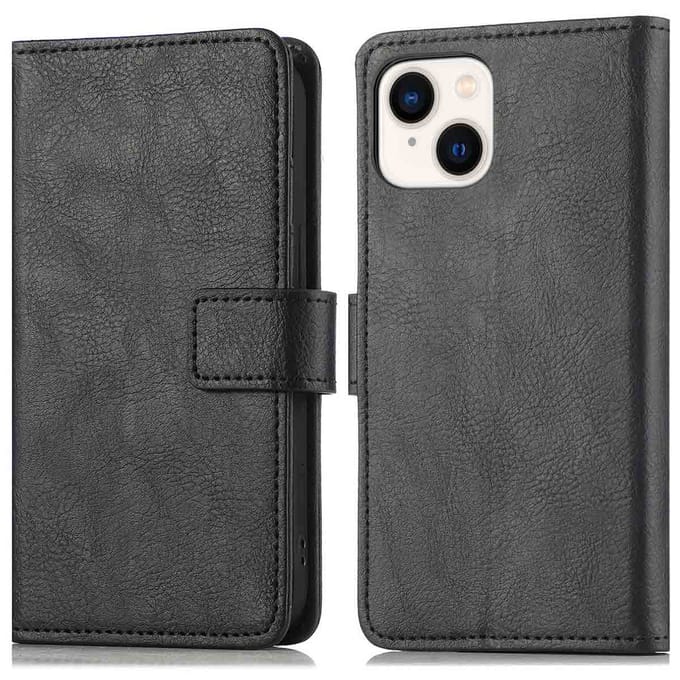 imoshion Hoesje - Geschikt voor Apple iPhone 14 / 13 - Luxe Bookcase - Zwart