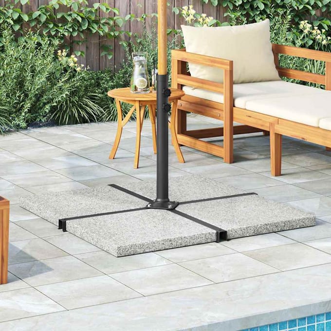 vidaXL - Parasolvoetplaat - vierkant - 25 - kg - graniet - grijs
