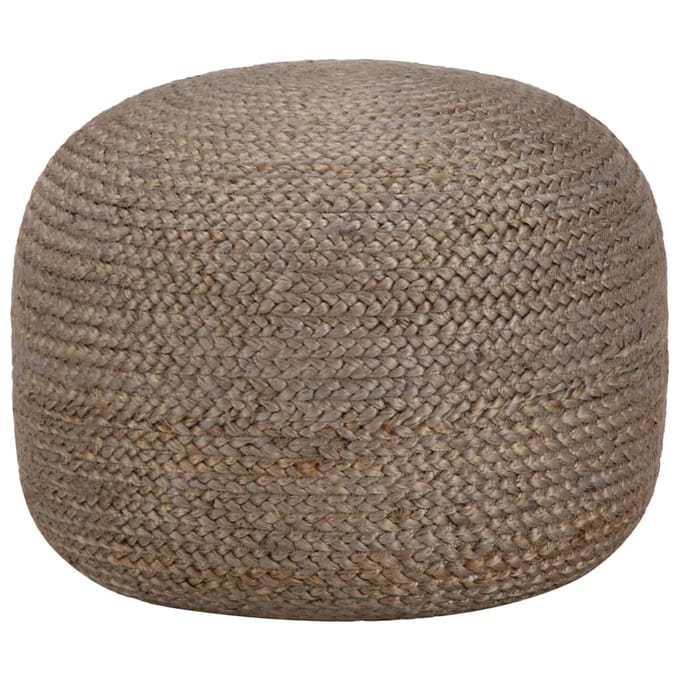 vidaXL - Poef - handgemaakt - 45x30 - cm - jute - lichtgrijs