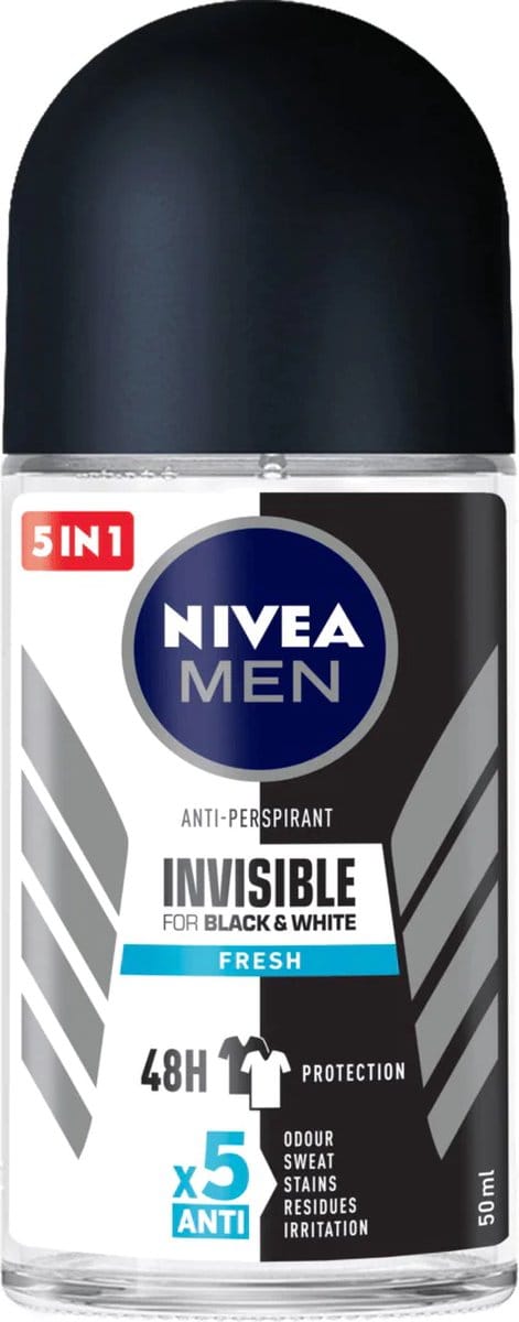 Nivea Men - Deodorant - Roller - Black & White Invisible Fresh - 50ml