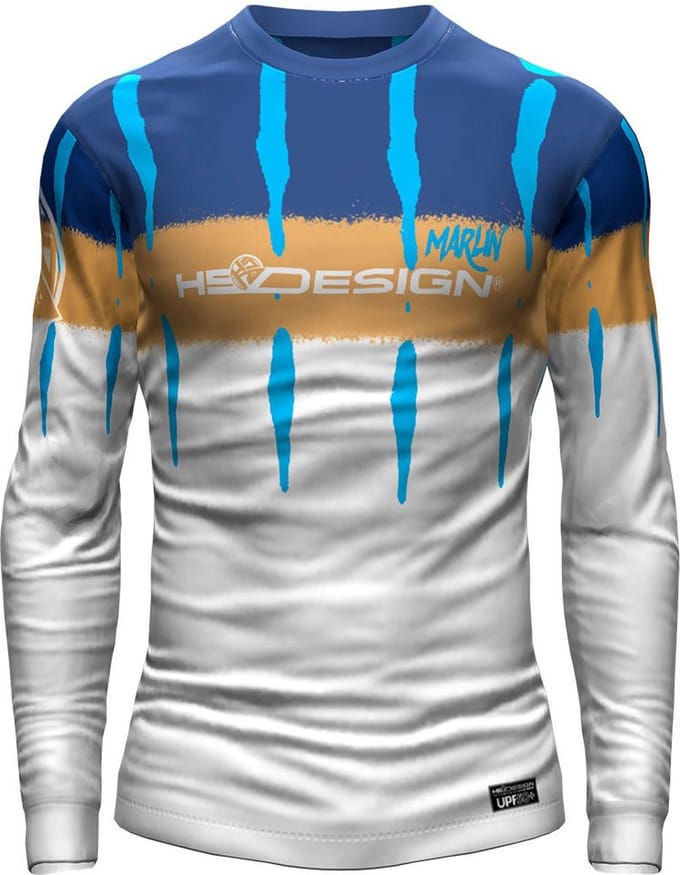 Hotspot Design Ocean Performance Marlin Uv-werende Langarm T-shirt Wit,Blauw S Man