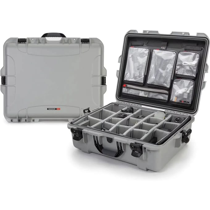 Nanuk 945 Case w/lid org./divider - Silver - Pro Photo Kit case