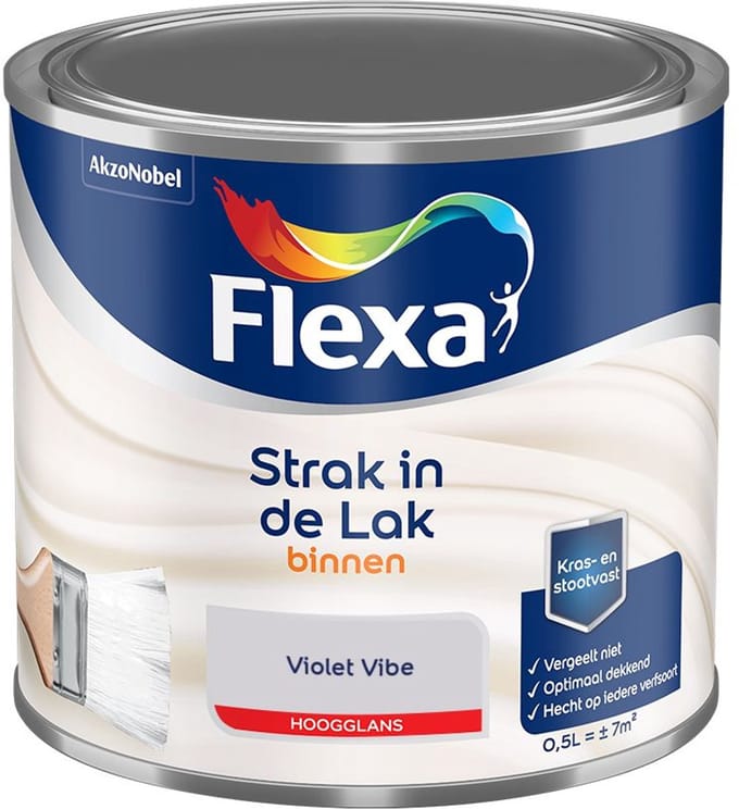 Flexa - Strak In De Lak Binnenlak Hoogglans - Violet Vibe - Mengverf - 500 Ml