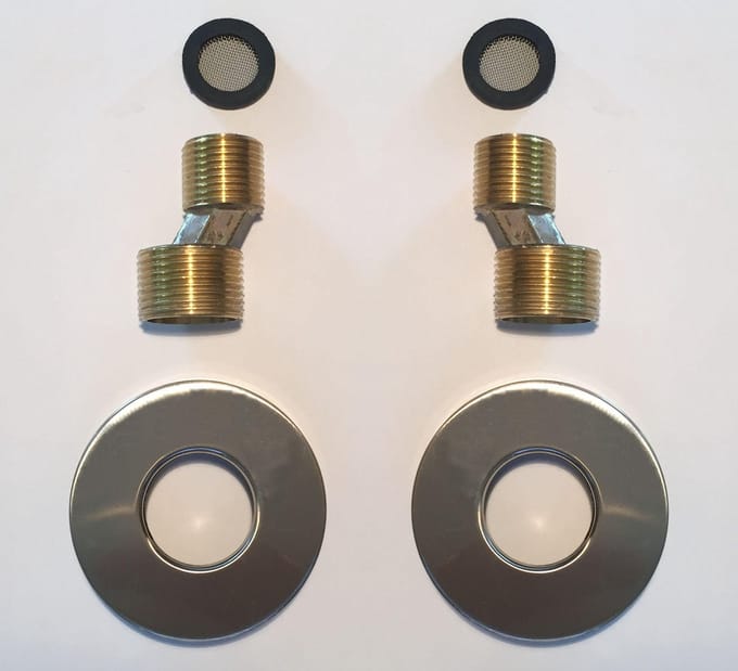 Xellanz Rio set S-kopp.+ rozet 1/2''x3/4'' geborsteld staal