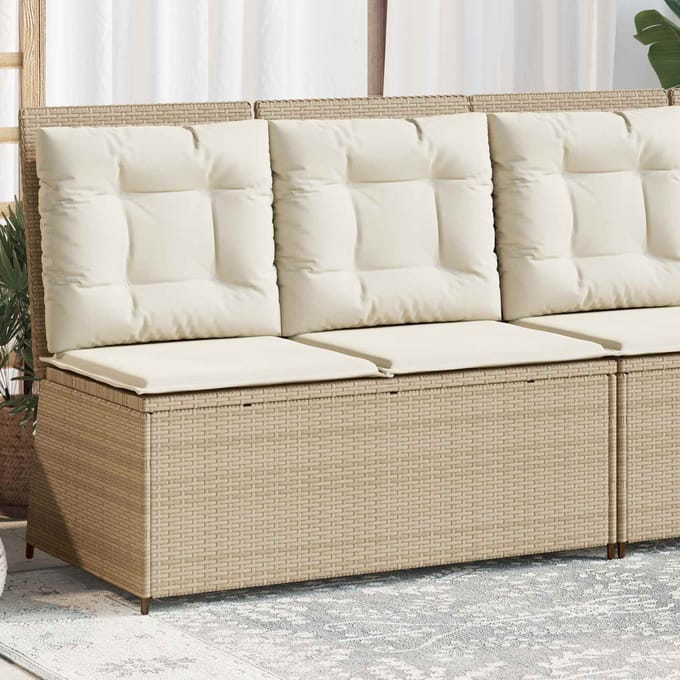 vidaXL - Tuinbank - Beige - poly - rattan